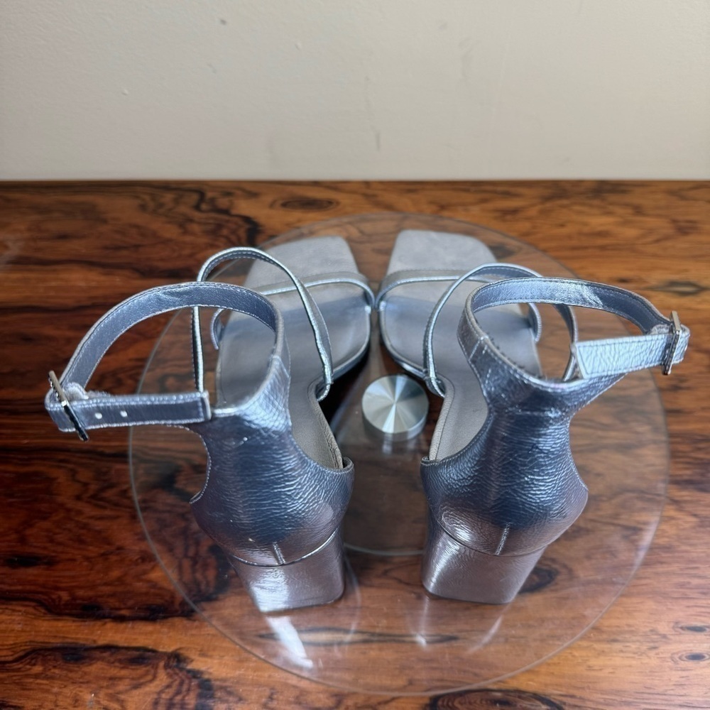 NEW Nordstrom Rack Adelaide Block Heel Sandal silver metallic - Picture 8 of 16